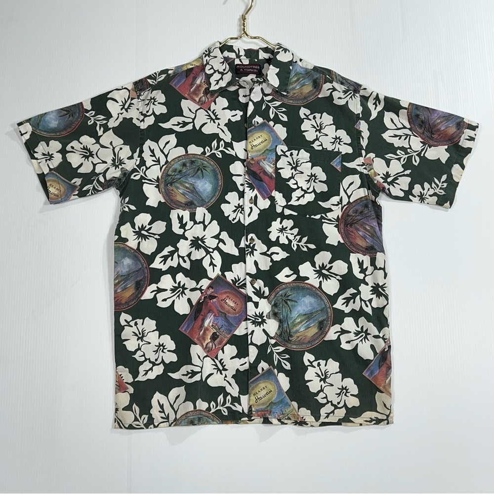 Roundtree & Yorke Caribbean/ Hawaiian men’s shirt size med - Picture 9 of 11